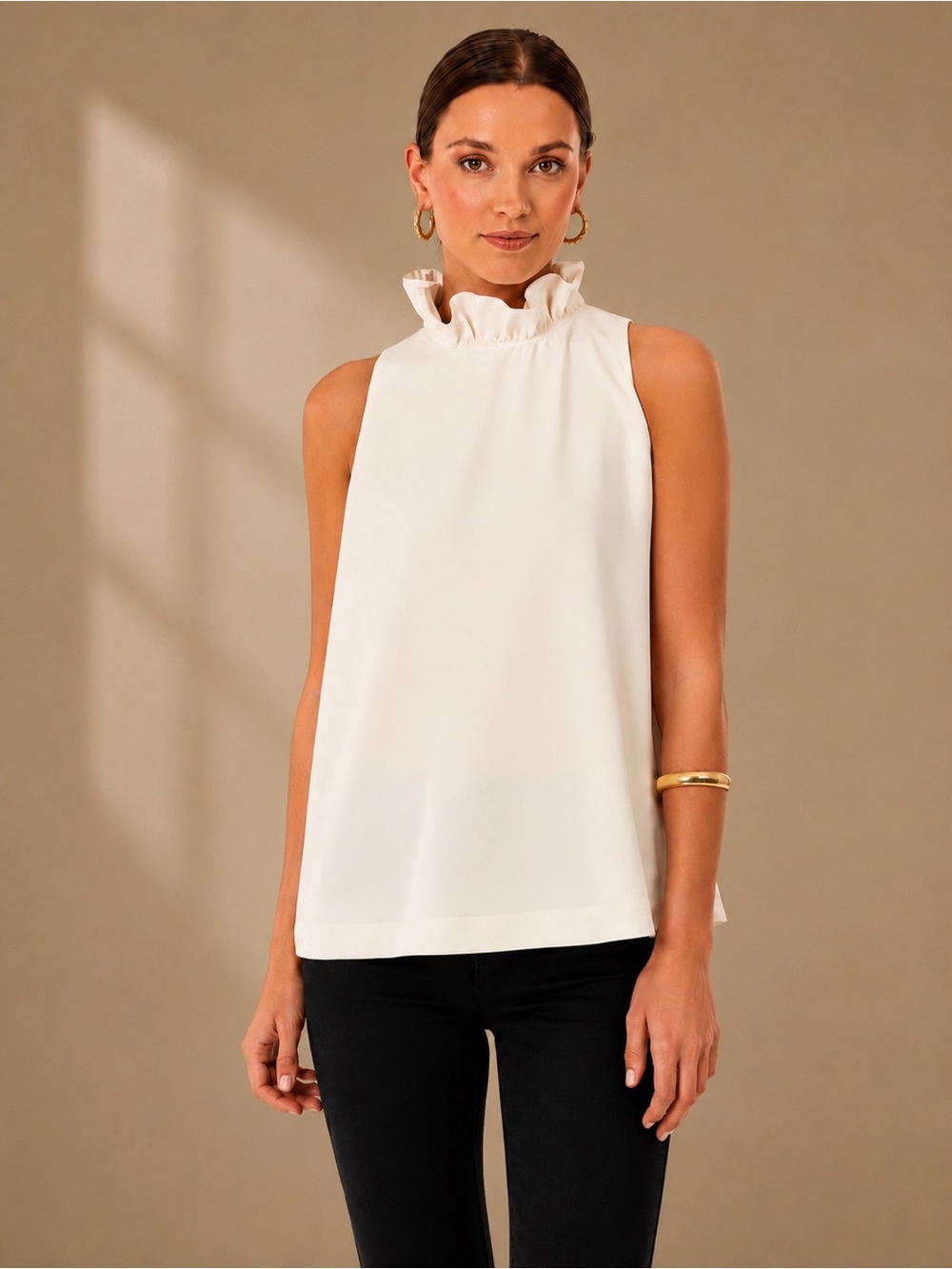 Pomander Place for Tuckernuck Ivory Mason Neck Bow Back Shell Top Quiet Luxury S